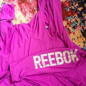 Women's Reebok 2X Hoodie, Purple Pink with thumb holes